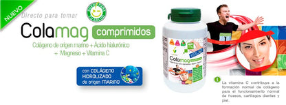 Novadiet - COLAMAG COMPRIMIDOS con Colágeno de Origen Marino, Ácido Hialurónico, Magnesio y Vitamina C, Ayuda a Proteger los Huesos, Piel, Articulaciones y Dientes - Colágeno - 180 Comprimidos