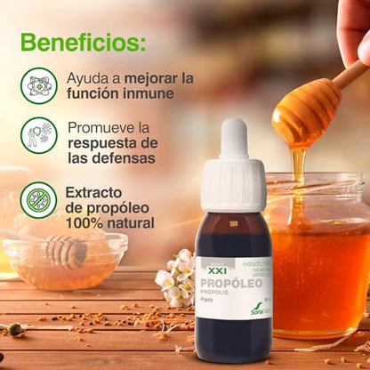 Soria Natural Própoleo Extracto Puro 100% Natural - Complemento Alimenticio con Propolis - Aumenta las Defensas y Regula Sistema Inmunológico, Antiséptico y Antiinflamatorio