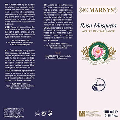 MARNYS Aceite Revitalizante Rosa Mosqueta 100% Vegetal Spray 100ml