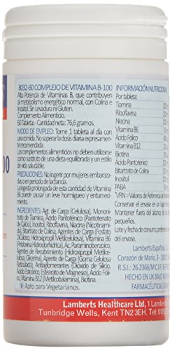 Lamberts Vitamina B-100 Complex - 60 Tabletas