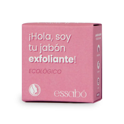 Essabó - Jabón Exfoliante - 100% Natural - Exfoliante Suave - Base de Aceite de Coco y Aceite de Oliva - Apto para Todo Tipo de Pieles - Sin Alérgenos - 120 g