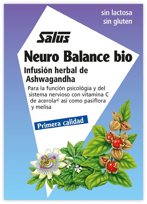 Salus - Neuro Balance Infusión Herbal - 15 Sobres - Contribuye al Buen Funcionamiento del Sistema Nervioso - Elaborado a Base de Ashwagandha, Pasiflora y Melisa - Contiene Vitamina C