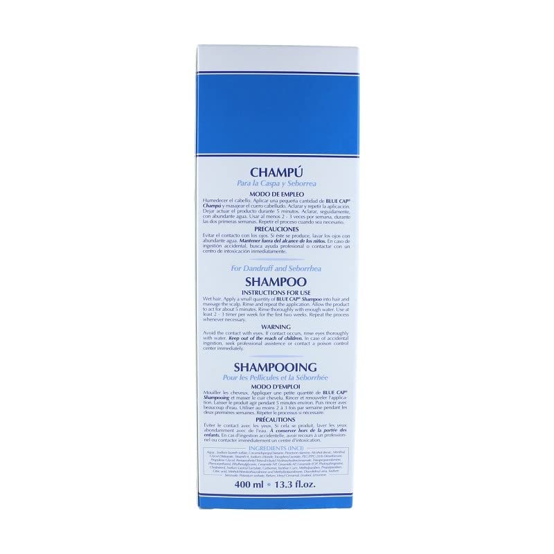 Blue Cap, Champú Para La Caspa Y Seborrea, Uso Tópico, 150 ml, 1 Unidad