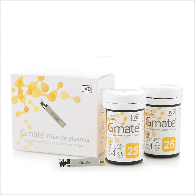 Pharma&Go GMATE GLUCOMETRO+Tiras (25u)+LANCETAS+PORTALANCETA, Único, Estándar