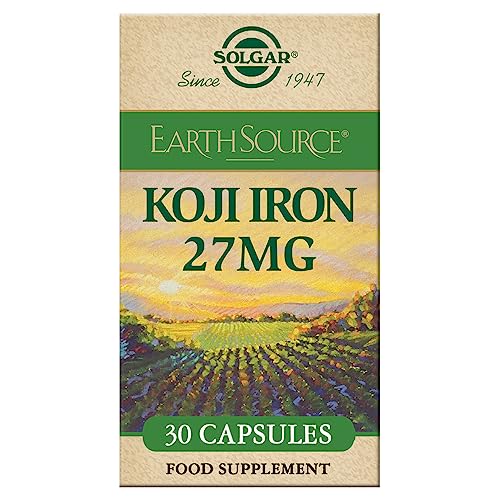 Solgar | Earth Source Hierro Fermentado Con Alimentos Koji | Fácil De Absorber | Suave En Tu Estómago | 30 Cápsulas De 27 Mg 200 G, Multicolor, 30capsulas