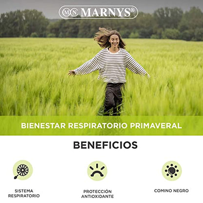 Cuminmar MARNYS, Cápsulas de Aceite de Comino Negro, Para las Molestias Respiratorias en Primavera, 50 Cápsulas
