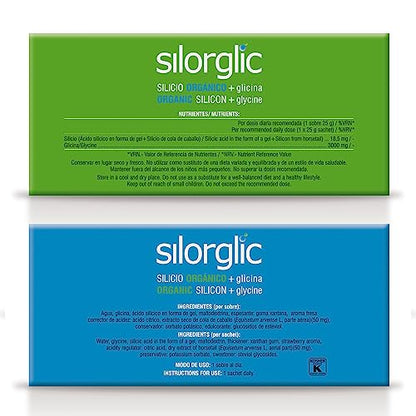 Soria Natural Silorglic - Silicio natural con Glicina - Lesiones deportivas, tendinitis, codo de tenista, tratamiento de huesos rotos, artritis - Prevención y Recuperación - 14 Sobres