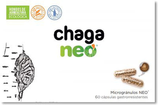Mico NEO | Chaga Neo | Extracto Seco de Chaga | Hongo Siberiano | Complemento Alimenticio para Favorecer el Sistema Inmunológico | 60 Cápsulas