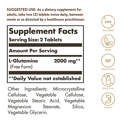 Solgar L-Glutamina 1000 Mg, Cápsula blanda, Envase de 60 Comprimidos