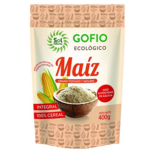 SOLNATURAL GOFIO DE MAIZ Integral Bio 400 g, Estándar, Único