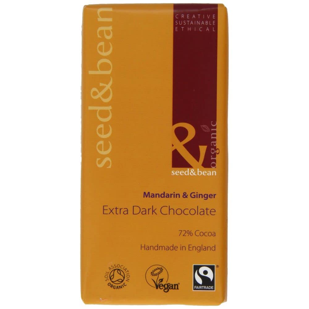 Seed & Bean - Organic Fairtrade Mandarin and Ginger Dark Chocolate - 85g