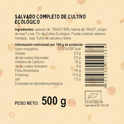 El Granero Integral - Salvado Completo - 500 g - Alto Contenido en Fibras y Proteínas - Regula el Tránsito Intestinal - Efecto Saciante - Ideal para Bebidas y Yogures - Apto para Veganos