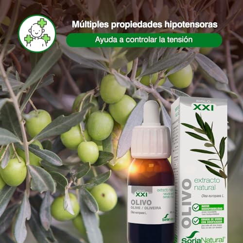 Soria Natural Olivo Extracto – Ayuda a controlar la Tensión – Múltiples Propiedades Hipotensoras – Salud Cardiovascular - 100% Puro - Botella de 50 ml