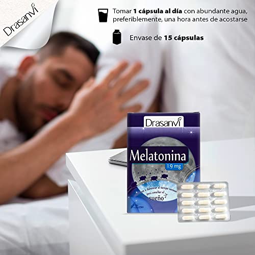 DRASANVI MELATONINA 1.9 MG PURA POR DOSIS - Contribuye a disminuir el tiempo necesario para conciliar el sueño - VEGANO - SIN GLUTEN - 60 cápsulas vegetales