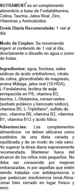 NUTRAMENT 20 VIALES