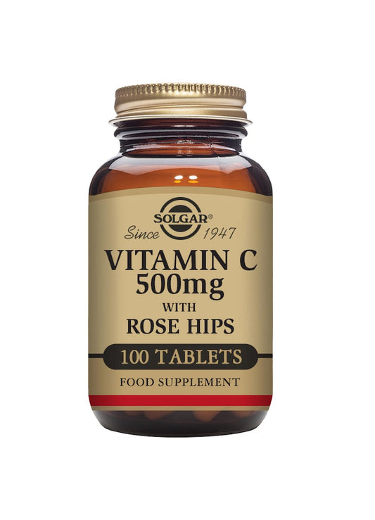 Solgar Vitamina C con Escaramujo 500 Mg Comprimidos, Envase de 100