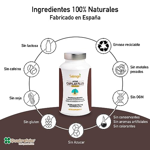 ACTIVE CAPILAR PLUS - Para el mantenimiento del cabello | Vitamina D, Zinc y Selenio | 60 perlas | Con extractos de aceite de Natursyn, contiene extracto de Serenoa repens, Biotina, y otras vitaminas