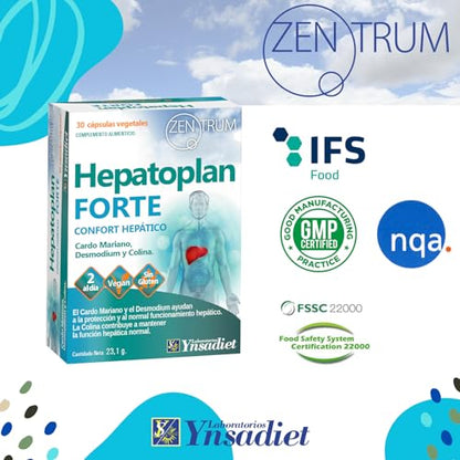 Hepatoplan Forte - Cardo Mariano - Desmodium - Colina -Confort hepàtico Zentrum 30 càpsulas