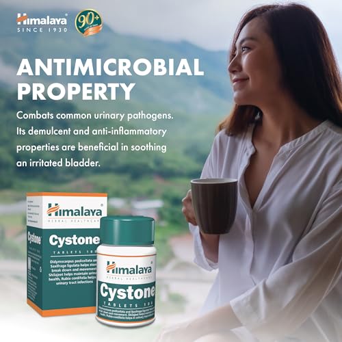 Cystone - Suplemento para la infección de vías urinarias y cistitis - Admite tratamiento de UTI - 840 mg 100 cápsulas - producto de Himalaya (desde 1930)