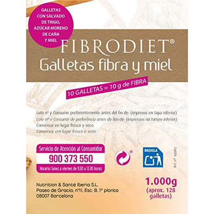 Dietisa - Suplemento Fibrodiet 1Kg Galletas Fibra y Miel