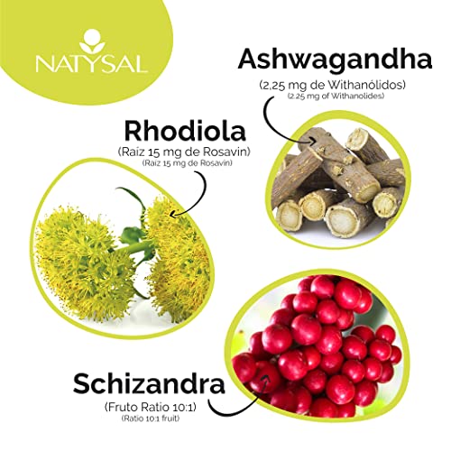 RHODIOLA COMPLEX® 60 CÁPSULAS | Complemento alimenticio a base de extractos de Rhodiola, Ashwagandha y Schizandra | Control del Estrés Físico y Emocional | Natysal