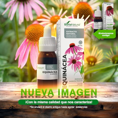 Soria Natural Extracto de Equinácea - Refuerza tus defensas de forma natural - Ayuda al sistema inmunológico - Extracto de Planta 100% Natural Alta Absorción - Botella con 50ml