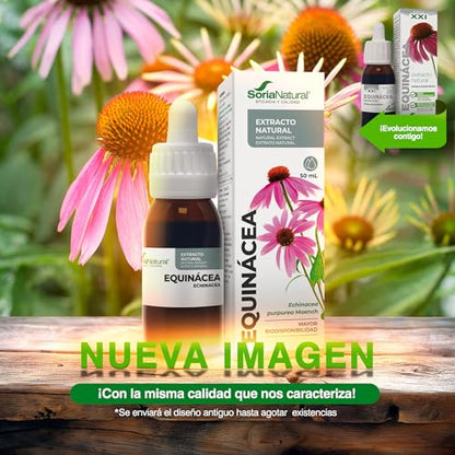 Soria Natural Extracto de Equinácea - Refuerza tus defensas de forma natural - Ayuda al sistema inmunológico - Extracto de Planta 100% Natural Alta Absorción - Botella con 50ml