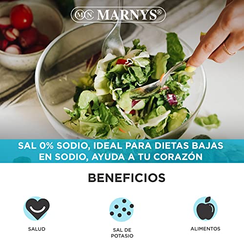 Sal Sin Sodio - Fitsalt - Sal 0% Sodio, Ideal para dietas bajas en sodio, Ayuda a tu corazón - Bote 250 g
