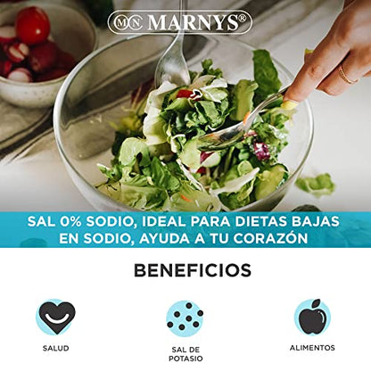 Sal Sin Sodio - Fitsalt - Sal 0% Sodio, Ideal para dietas bajas en sodio, Ayuda a tu corazón - Bote 250 g