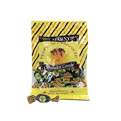 Caramelos de Propóleo con Miel MARNYS, Suaviza la Garganta y Picor, Caramelos con Agradable a Miel y Propóleo, Dulce sabor a Miel Natural - 60gr