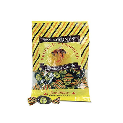 Caramelos de Propóleo con Miel MARNYS, Suaviza la Garganta y Picor, Caramelos con Agradable a Miel y Propóleo, Dulce sabor a Miel Natural - 60gr