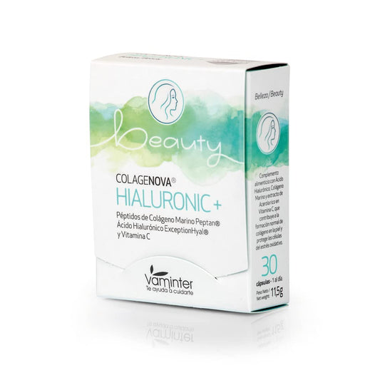 COLAGENOVA, Cápsulas de Ácido Hialuronico, Colágeno y Vitamina C, Suplemento Completo para la Piel, Contribuye a la Formación Normal de Colágeno en la Piel, 30 Comprimidos, 1 Pastilla al Día, 11 Gr