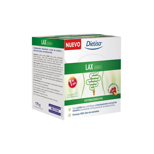 Dielisa LAX sobres, con Lactitol que contribuye al funcionamiento normal del intestino, 14 sobres