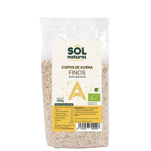 SOLNATURAL Copos DE Avena Finos Familiar Bio 1 Kg, Estándar, Único