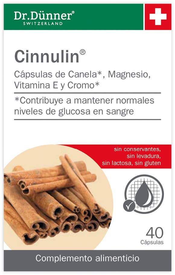 Salus - Cinnulin Complemento Alimenticio - 40 Cápsulas - Ayuda a Mantener Niveles Normales de Glucosa en Sangre - Elaborado con Extracto de Corteza de Canela de Ceilán, Vitamina E, Cromo y Magnesio