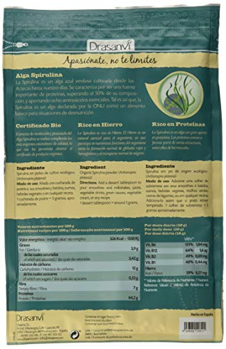 Drasanvi Alga Spirulina Bio 150 Gr Doypack Superalimentos Drasanvi - 0