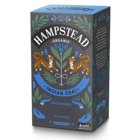 Hampstead Tea London Energy Organic Chai Spiced Black Tea / Organic Black Tea Energía Chai con especias - 1 x 20 sobres (40 Gramos)
