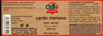 Nature Essential | Cardo Mariano con Extracto Seco | 200 mg | 60 Cápsulas | Favorece la Detoxificación del Hígado