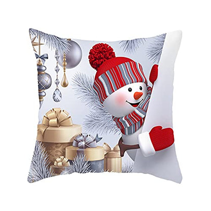 Hzb821zhup Christmas Pillowcase Xmas Santa Claus Pillowcase Skin Friendly Reusable
