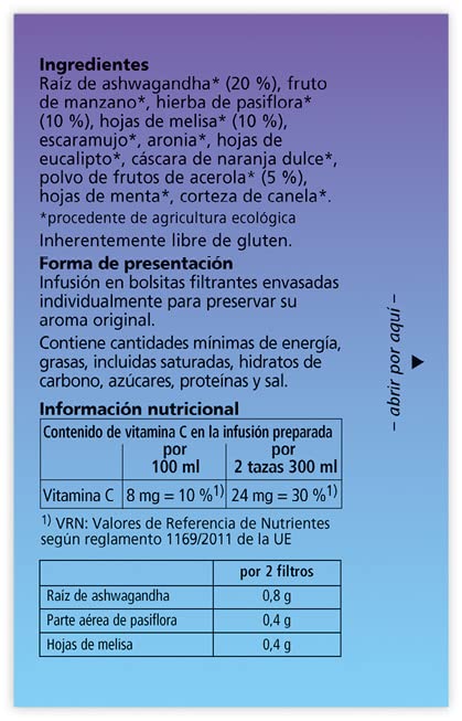 Salus - Neuro Balance Infusión Herbal - 15 Sobres - Contribuye al Buen Funcionamiento del Sistema Nervioso - Elaborado a Base de Ashwagandha, Pasiflora y Melisa - Contiene Vitamina C