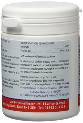 Lamberts Vitamina B12 100ug - 100 Tabletas
