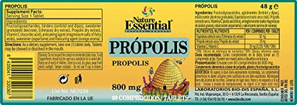 Nature Essential | Própolis 800 mg | 60 Cápsulas | Echinácea + Tomillo + Vitamina C | Ayuda a Reforzar el Sistema Inmune | Rico en Aminoácidos y Oligoelementos | 45 Días de Uso