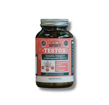 WeBotanix | Textox 60 capsulas | Vital Sport | Complemento Alimenticio a Base de Extractos Vegetales | Proteína de Cáñamo | Ashwagandha, Fenogreco, Vitamina K2 y Coenzima Q10 | Ingredientes Naturales