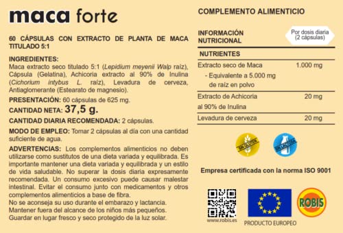 Robis Maca Forte Complemento Alimenticio Natural - 60 Cápsulas