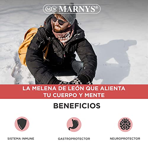 Hericium BIO MARNYS - Melena de León cápsulas Con elevada concentración - Bienestar Mental, Gástrico y de las Defensas - 30 cápsulas vegetales