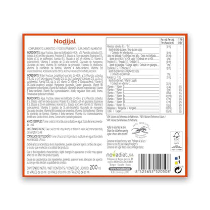 Novadiet - NODIJAL SUPER Viales con Propóleo, Jalea Real, Vitaminas, Minerales, Acerola, Equinácea, Pleurotus Ostreatus, Ayuda al Sistema Inmune y Etapa Crecimiento de los Niños - 20 Viales de 10 ml
