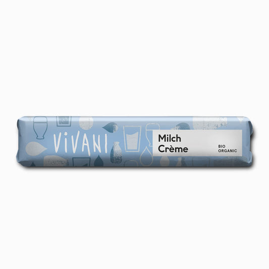 Milky Crème - Barrita de chocolate con un relleno de crema rica en leche - Vivani - 40g