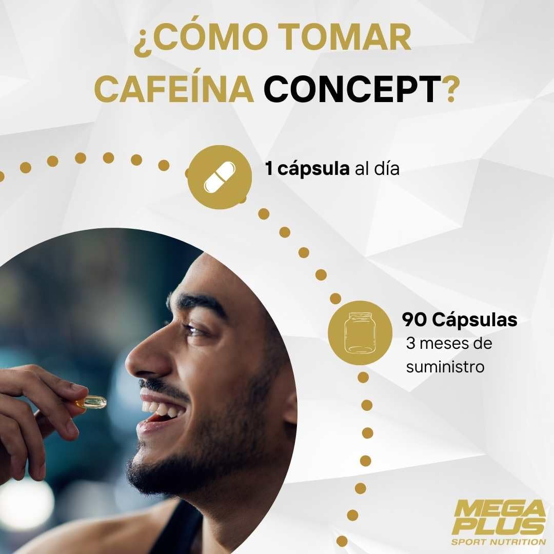 Cafeina - Cafeína Pura En Capsulas - Mega Plus Concept - Quemagrasa Potente - Pastillas De Cafeina - Ideal Para Rendimiento Deportivo - 200 Mg - 90 Capsulas