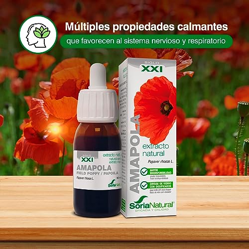 Soria Natural Extracto de Amapola - Extracto Natural para la Relajación - Sueño Reparador y Descanso Natural - Botella 50ml