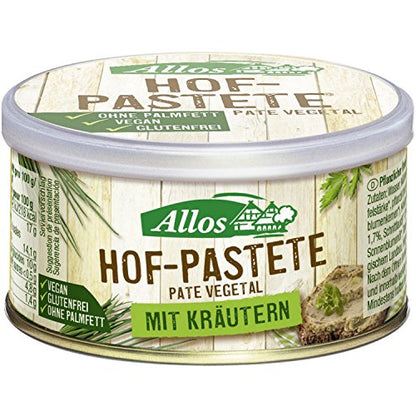 Allos 377036 crema de untar saladas/pates Paté de verduras - Cremas de untar saladas/pates (Paté de verduras, 125 g, Alemania, 218 kcal, 902 kJ, 17 g)